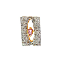 18K Two Tone Gold Pendant Earring Set with Natural Diamond & Pink Tourmaline Jewellery
