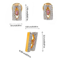 18K Two Tone Gold Pendant Earring Set with Natural Diamond & Pink Tourmaline Jewellery