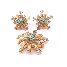 18K Two Tone Gold  Pendant Earring With Natural Diamond & Tsavorite Gemstone Spiral Jewelry