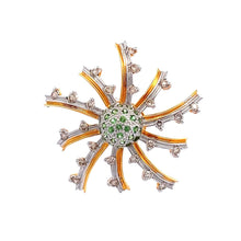 18K Two Tone Gold Pendant Earring Set with Natural Diamond & Tsavorite Jewellery