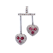 18K White Gold Pendant Earring Set with Natural Diamond & Tourmaline Jewellery