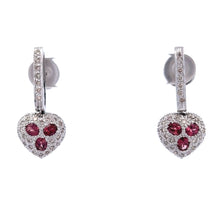 18K White Gold Pendant Earring Set with Natural Diamond & Tourmaline Jewellery