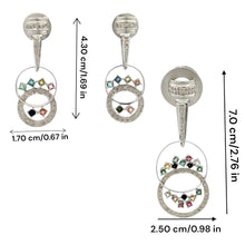 18K White Gold Pendant Earring Set with Natural Diamond & Multi Tourmaline Jewellery
