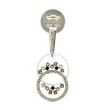 18K White Gold Pendant Earring Set with Natural Diamond & Multi Tourmaline Jewellery