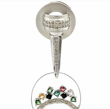 18K White Gold Pendant Earring Set with Natural Diamond & Multi Color Tourmaline Gemstone Jewellery
