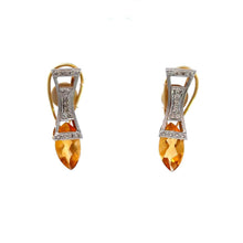 18K Gold Pendant Earring Set with Natural Diamond & Fancy Citrine Birthstone Jewelry - JEWELNJOY