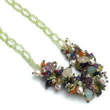 Natural Plain Peridot Ball & Mix Semiprecious Gemstone Necklace