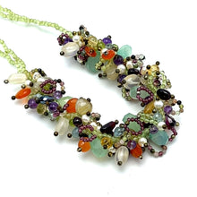 Natural Plain Peridot Carnelian Multi Tourmaline Chalcedony Garnet Gemstone Necklace