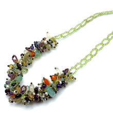 Natural Plain Peridot Carnelian Multi Tourmaline Chalcedony Garnet Gemstone Necklace