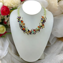 Natural Plain Peridot Carnelian Multi Tourmaline Chalcedony Garnet Gemstone Necklace