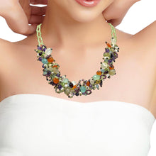 Natural Plain Peridot Carnelian Multi Tourmaline Chalcedony Garnet Gemstone Necklace