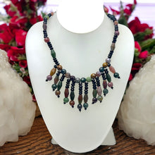 Natural Jasper & Tourmaline Rondelle Facet Beads Semiprecious Necklace