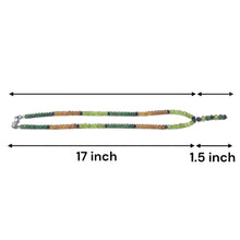 Black Tourmaline Natural, Tsavorite, Peridot, and Spessartite Garnet Necklace