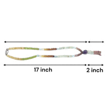 Citrine Natural, Peridot, Aqua, Spessartite, Pink Tourmaline, Blue Topaz, and Amethyst Necklace
