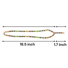 Citrine Natural, Peridot, Black Tourmaline Gemstone Necklace