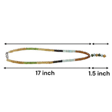 Smoky Quartz Natural, Citrine, Aqua, Spessartite, and Green Tourmaline Necklace