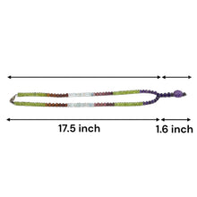 Peridot Natural, Spessartite, Aqua, Pink Tourmaline, and Amethyst Necklace