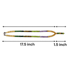 Citrine Natural, Amethyst, Peridot, Tsavorite, and Green Tourmaline Necklace
