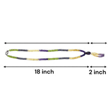 Peridot Natural, Tanzanite, Citrine, and Amethyst Gemstone Necklace