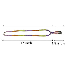 Spessartite Natural, Peridot, Amethyst, Pink, and Black Tourmaline Necklace