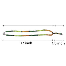 Peridot Natural, Black Tourmaline, Spessartite, and Tsavorite Necklace