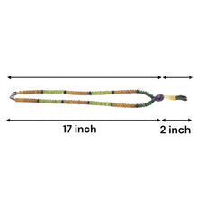 Spessartite Natural, Peridot, Tsavorite, Black Tourmaline, and Amethyst Necklace