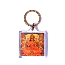 Goddess Lakshmi 24K Gold Foil Lakshmi Prosperity Laser Engraved Keychain Wealth Charm