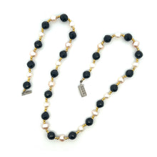 Natural Tourmaline & Pearl Gemstone Handmade Necklace