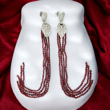 18K White Gold Shoulder Duster Earring With Natural Diamond & Rhodolite Gemstone Jewellery