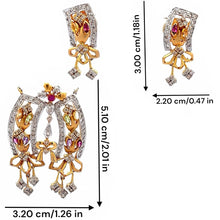 18K Two Tone Gold Pendant Earring Set with Natural Diamond & Multi Tourmaline Jewellery