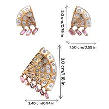 18K Two Tone Gold Pendant Earring Set with Natural Diamond & Amethyst Jewellery