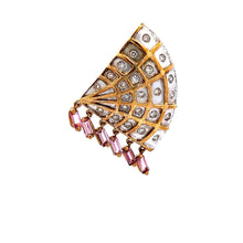 18K White Gold Pendant Earrings With Natural Diamond & Amethyst Set Jewelry