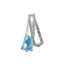 18K White Gold Pendant Earring Set with Natural Diamond & Swiss Blue Topaz Jewellery