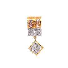 18K Two Tone Gold Pendant Earring Set with Natural Diamond & Tourmaline Jewellery