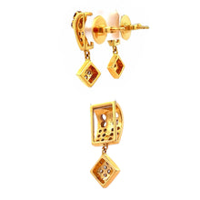 18K Two Tone Gold Pendant Earring With Natural Diamond & Pink Tourmaline Jewelry Set