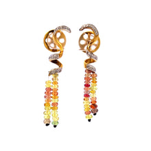 9K Yellow Gold Necklace Earring Set with Natural Diamond & Sapphire Beads Jewellery