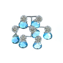 18K White Gold Pendant Earring Set with Natural Diamond & Swiss Blue Topaz Jewellery