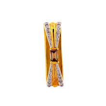 18K Two Tone Gold Pendant Earring Set with Natural Diamond & Tourmaline Jewellery