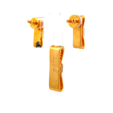 18K Two Tone Gold Pendant Earring Set with Natural Diamond & Tourmaline Jewellery