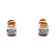 18K Two Tone Gold Pendant Earring Set with Natural Diamond & Pink Sapphire Jewellery