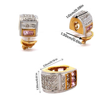 18K Two Tone Gold Pendant Earring Set with Natural Diamond & Pink Sapphire Jewellery