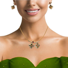 18K Two Tone Gold Pendant Earring Set with Natural Diamond & Amethyst Jewellery