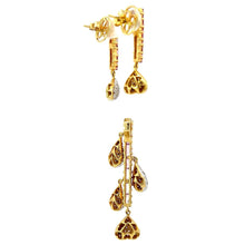 18K Two Tone Gold Pendant Earring Set with Natural Diamond & Tourmaline Jewellery