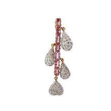 18K Two Tone Gold Pendant Earring Set with Natural Diamond & Tourmaline Jewellery