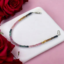 Multi Tourmaline Natural Rondelle Facet Beads Gemstone Bracelet
