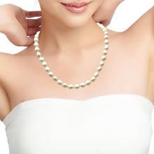 Pearl Plain Button White Necklace June Birthstone