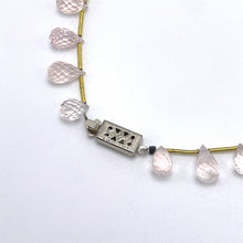 Rose Quartz Natural Briolette Facet Cut Drop Beads Gemstone Bracelet