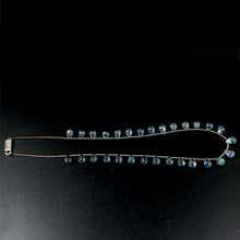 Blue Topaz Station Long Necklace Drop Briolette Cut Top Sky Blue Handmade Natural Gemstone Jewelry