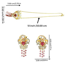 18K Two Tone Gold Necklace Earring Set with Natural Diamond & Pink Tourmaline Jewellery
