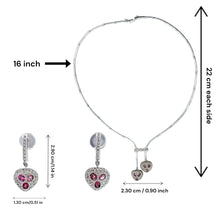 18K White Gold Necklace Earring Set with Natural Diamond & Pink Tourmaline Jewellery